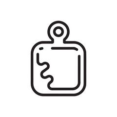 Obraz premium Minimalist Cutting Board Line Art Icon for Kitchenware, Cooking Preparation, and Food Chopping Graphic Design
