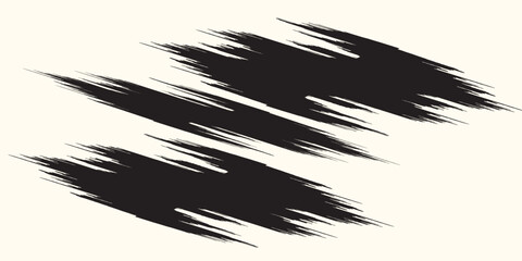 Obraz premium set vector of black ink brush stroke shape. monochrome design element