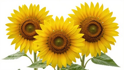 Naklejka premium Vibrant sunflower blooms in a clear environment nature photography close-up view beauty and growth
