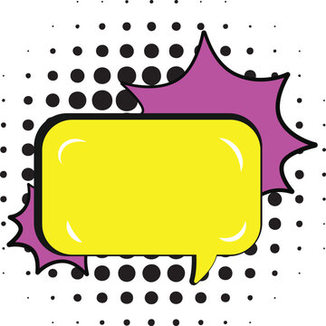 A yellow speech bubble with a star on it.