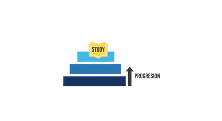 Naklejka premium Progress Graph with Color Blocks.