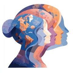 Gender equality illustration suitable for global corporate branding