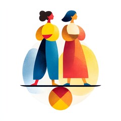Gender equality illustration suitable for global corporate branding