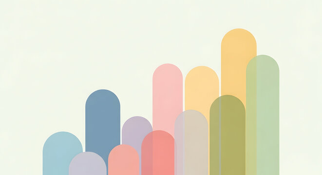 Colorful ascending bar chart illustration