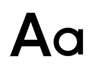 Modern typography letter Aa icon for font selection, text editing symbol, minimalist alphabet design