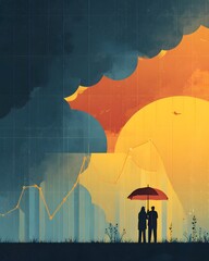 Weather prediction awareness illustration calm scientific tone