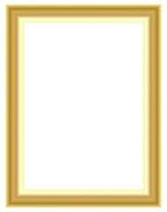 Elegant gold rectangular picture frame border, classic luxury design for photo, artwork, or poster display