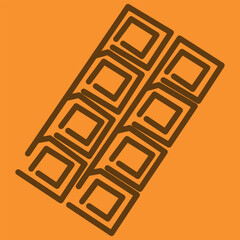 Chocolate bar outline. Colored vector illustration.
