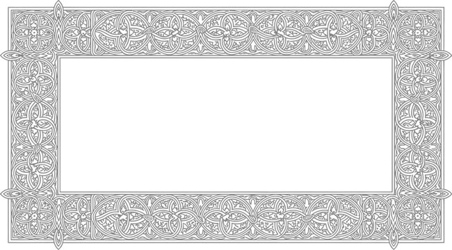 Rectangular ornate border design element.