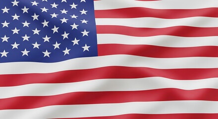 Fototapeta premium The American flag waving gently in the wind with its iconic red and white stripes and blue stars