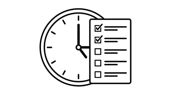 Clock face with a to do list overlay representing time management and tasks