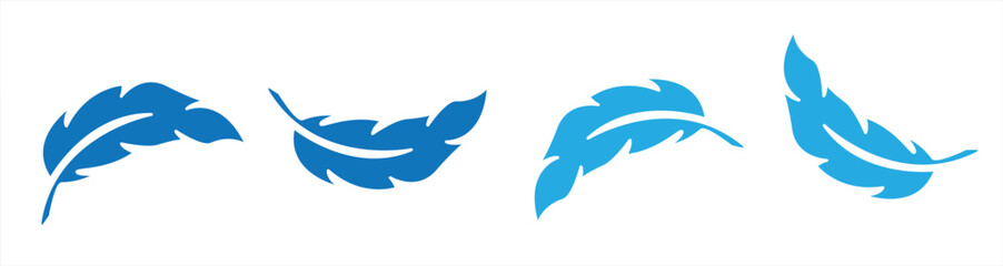 Fototapeta premium Feather pen icon, in flat style, feather silhouette, for web, mobile apps and UI, vector illustration.