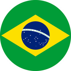 Brazil national flag round badge. Vector flag of Brazil © Yuliia