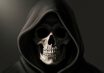 Authority and Silence &ndash; Hooded Skull Symbol Illustration