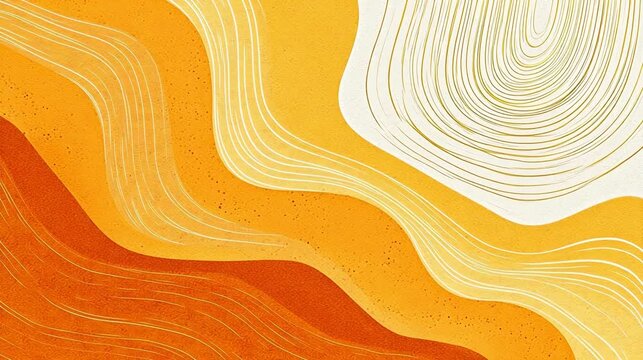 Abstract Wavy Lines in Orange and Yellow