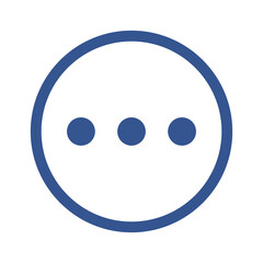 Blue circular icon with three centered dots representing a menu or options.