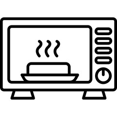 Fototapeta premium Microwave oven with food Icon