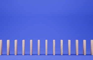 3D素材_木製ドミノ_青