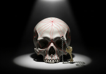 Authority and Isolation &ndash; Skull in Spotlight Illustration