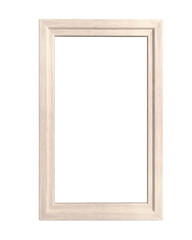 Obraz premium Light Natural Wood Vertical Picture Frame with Molded Edge Isolated on Dark Field