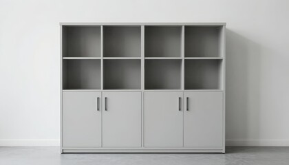 Fototapeta premium Modern storage solutions home office furniture display minimalist design indoor contemporary style