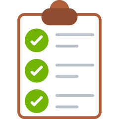 Clipboard with checkmarks Icon