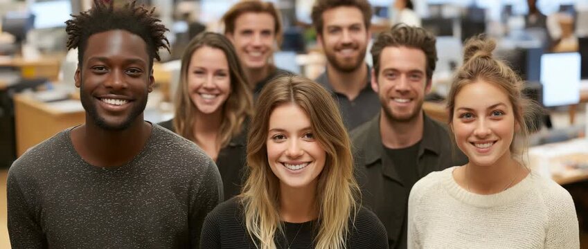 Young professionals from a variety of backgrounds in a workplace