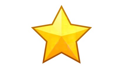 Obraz premium A bright yellow star symbol on a white background, representing excellence and achievement