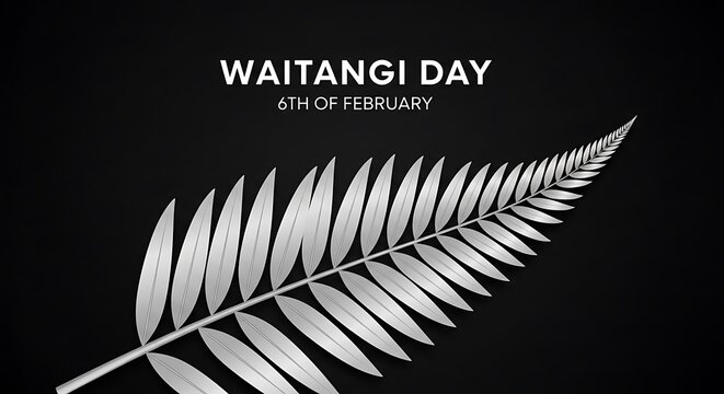 Celebrating waitangi day with the iconic silver fern symbol of new zealand