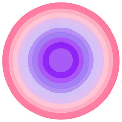 Concentric Circles in Gradient Shades of Pink and Purple Abstract Shape isolated on a transparent background