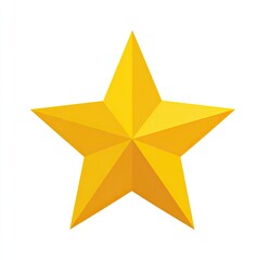 Obraz premium A five-pointed golden star with a shaded appearance, isolated on a white background
