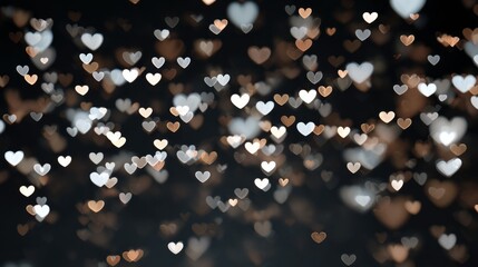 A blurry image of many hearts in various sizes and colors