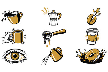 High Energy Espresso Elements Vintage Illustration Pack