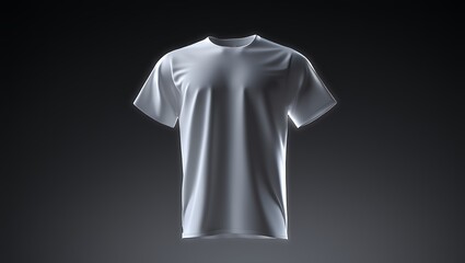 A clean white shortsleeved crew neck tshirt displayed with soft studio lighting