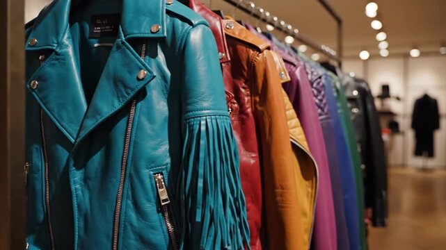 Colorful leather jackets
