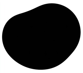 Solid black blob with rounded edges against a white background; simple, abstract graphic