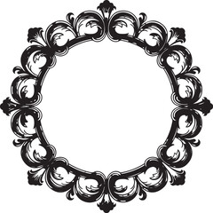 black and white frame with ornament
