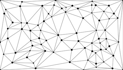 Fototapeta premium Dynamic abstract network mesh background with colorful connected nodes and geometric lines representing digital communication, big data connections, and futuristic technology structure design.
