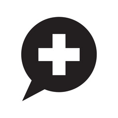 Obraz premium Medical Consultation Chat Icon with Plus Symbol in Speech Bubble