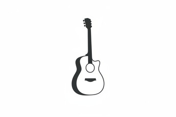 Fototapeta premium Guitar Silhouette: A sleek, acoustic guitar silhouette, perfect for music-themed projects.