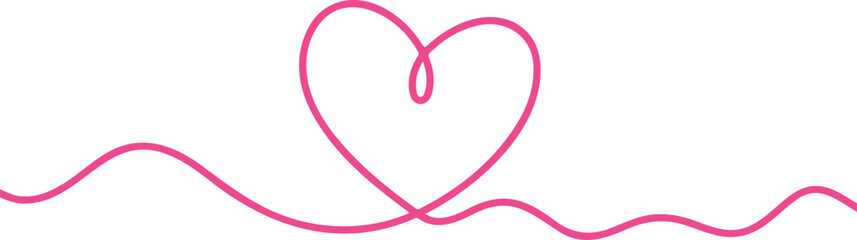 Fototapeta premium Valentine’s Day Heart Border Line Art Set Romantic Frames and Dividers