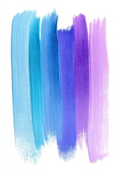 Vertical watercolor brushstrokes in various shades of blue and purple on a white background