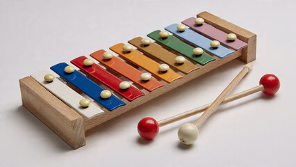 Fototapeta premium a wooden xylophone with colorful keys