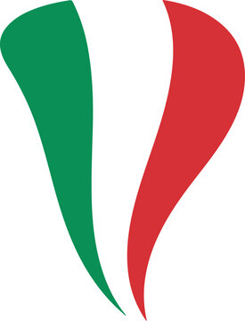 Abstract italian flag colors symbol v shape vector design element