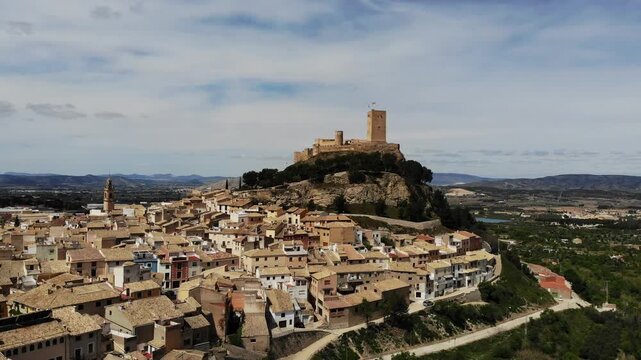 Biar castle on hilltop in Alicante Province, Valencian Community in Spain.