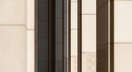 Detailed View of Architectural Marble Columns with Intricate Carvings