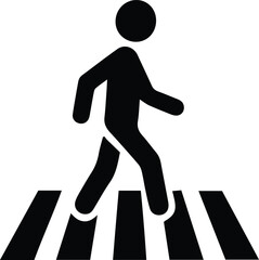 Pedestrian Crossing, Road Sign Icon