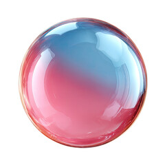 Reflective glossy sphere with vibrant pink-to-blue gradient against a solid black backdrop