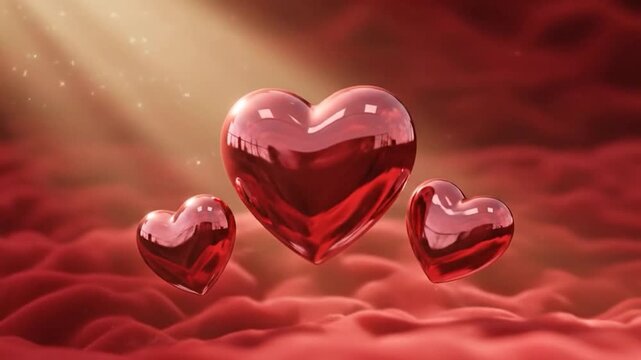 Luxury Shiny Love Hearts Warm Romantic Scene