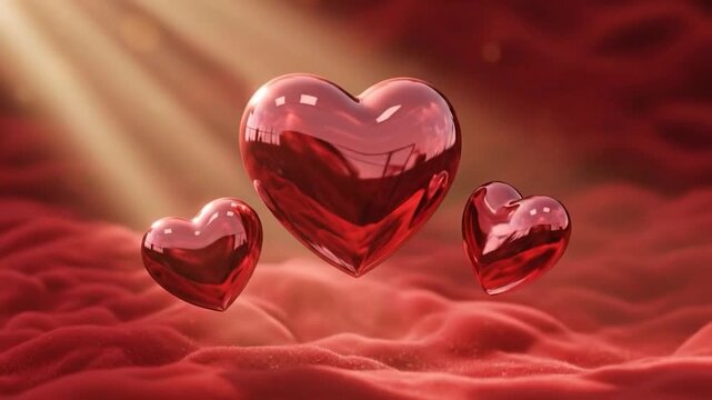 Luxury Shiny Love Hearts Warm Romantic Scene